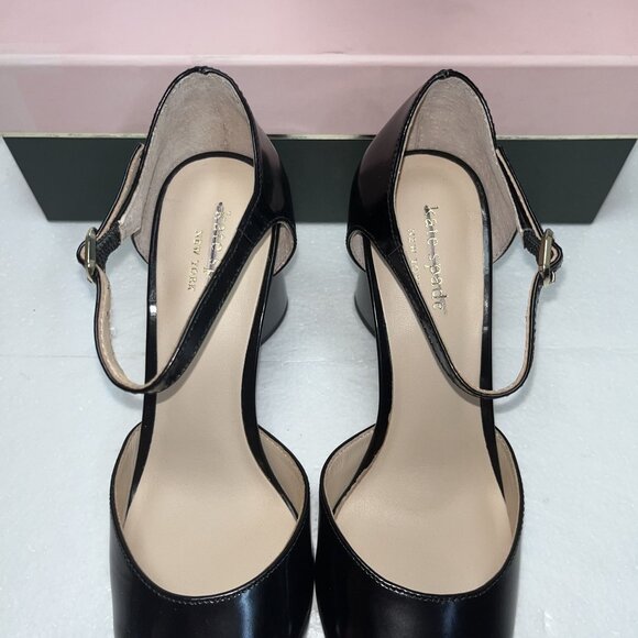 Kate Spade New York Serene Black Leather Iconic Spade Mirror Heels  Size 6.5M - Picture 10 of 15